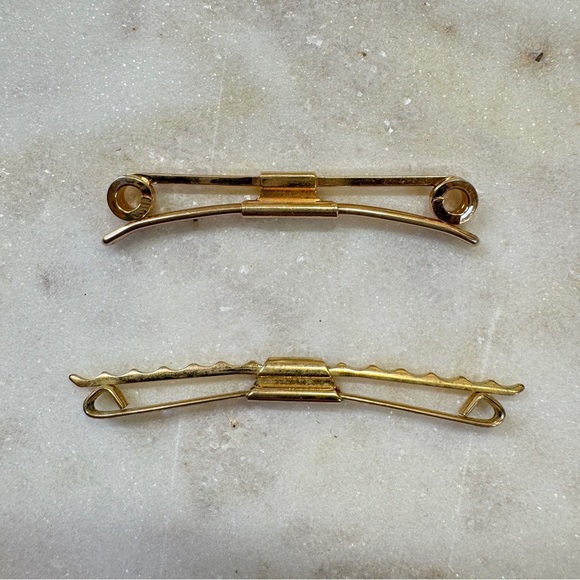 Lot Of 2 Vintage Gold-Tone Tie Clips – Hickok and Mid-Century Design - Picture 4 of 7